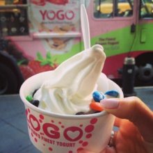 Gluten-free frozen yogurt fromYoGo truck